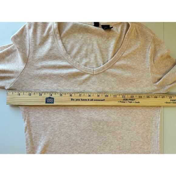 Cynthia Rowley Cream V-Neck Long Sleeve Tee Pima Cotton Blend Casual Stretch S - Picture 8 of 8